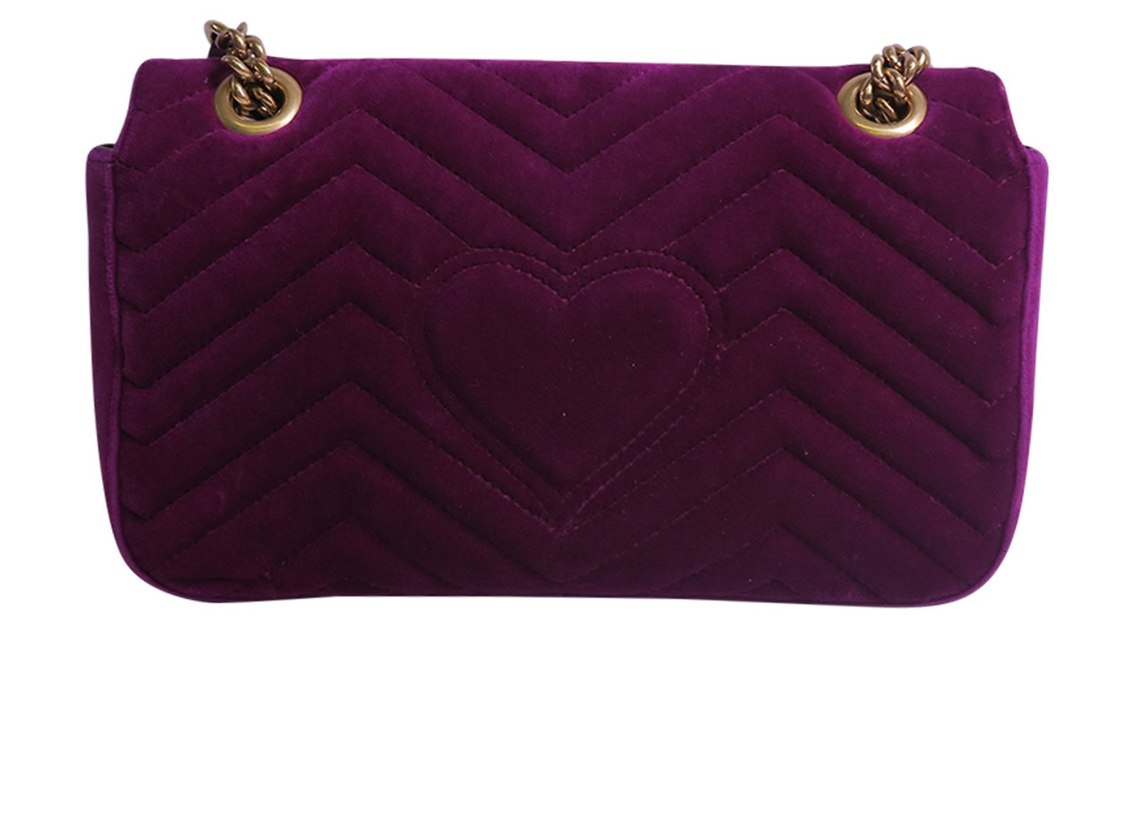 Medium Marmont, &pound;820, Handbags, Purple, Velvet, Back view
